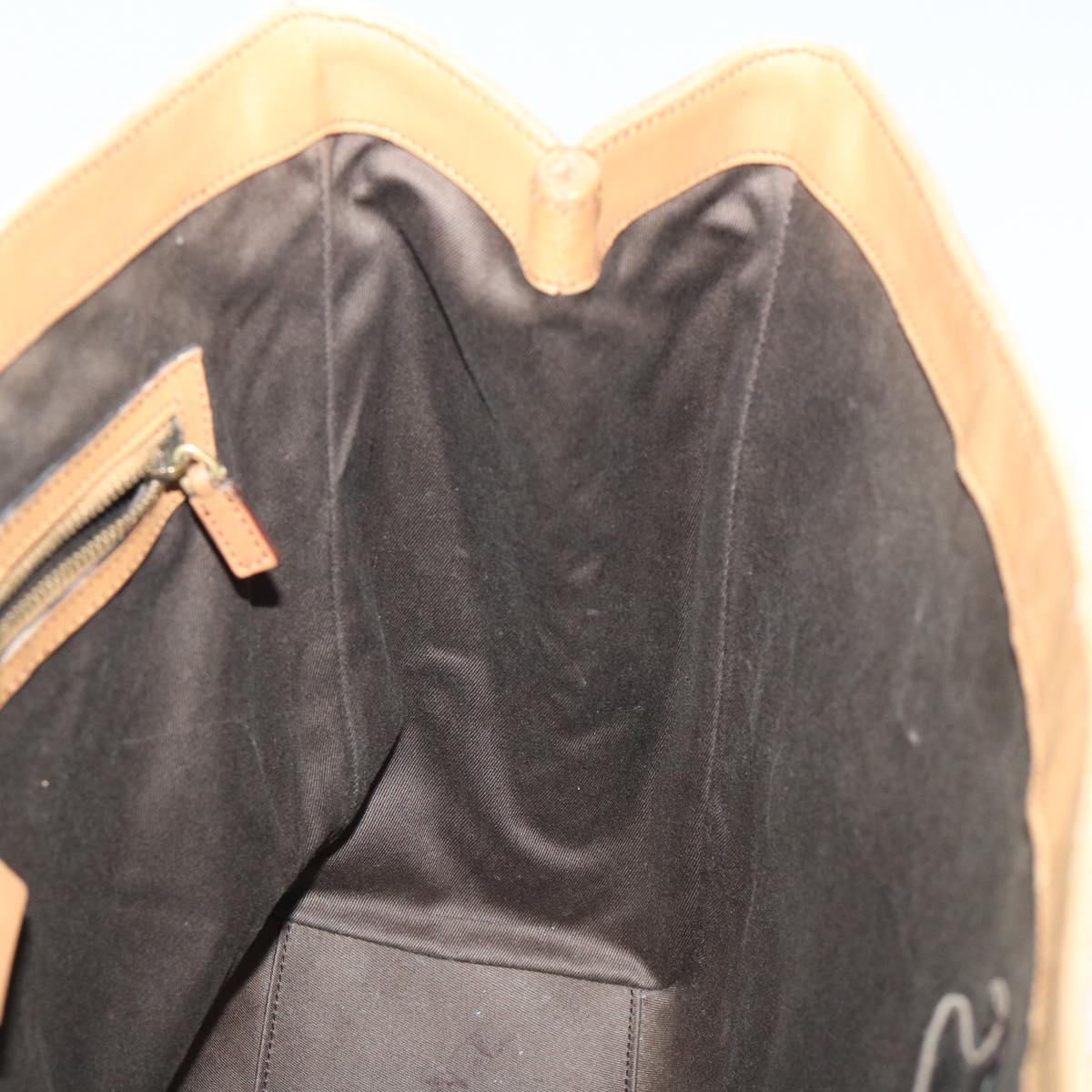GUCCI GG Canvas Hand Bag Suede Beige 120897 th3960