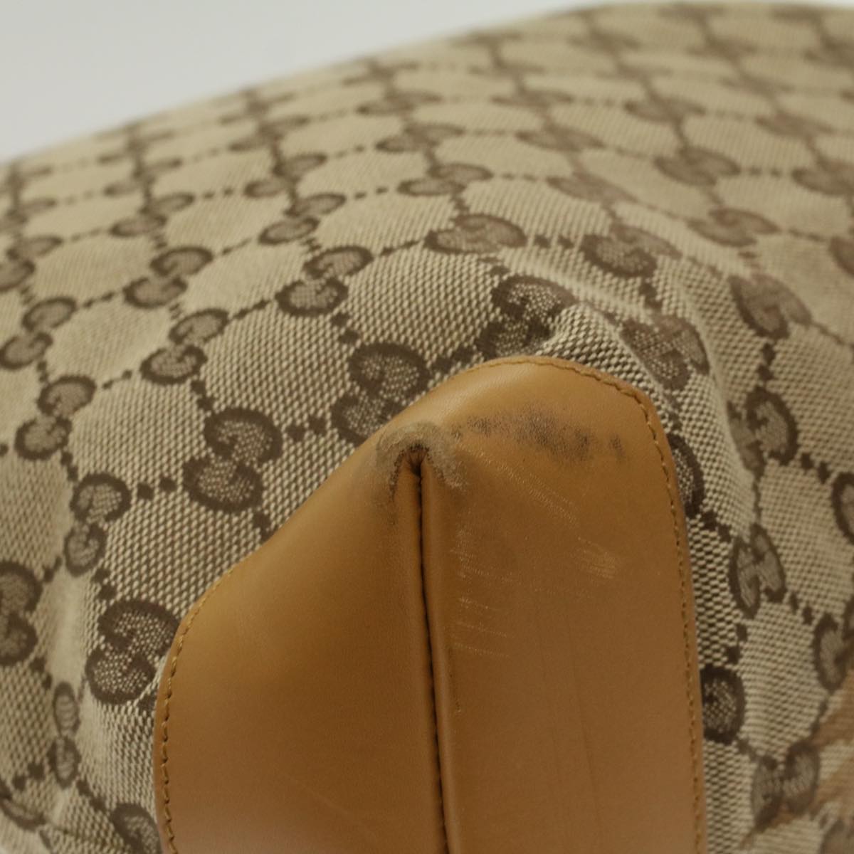 GUCCI GG Canvas Sherry Line Tote Bag Beige Red Brown 019.0401 th3976