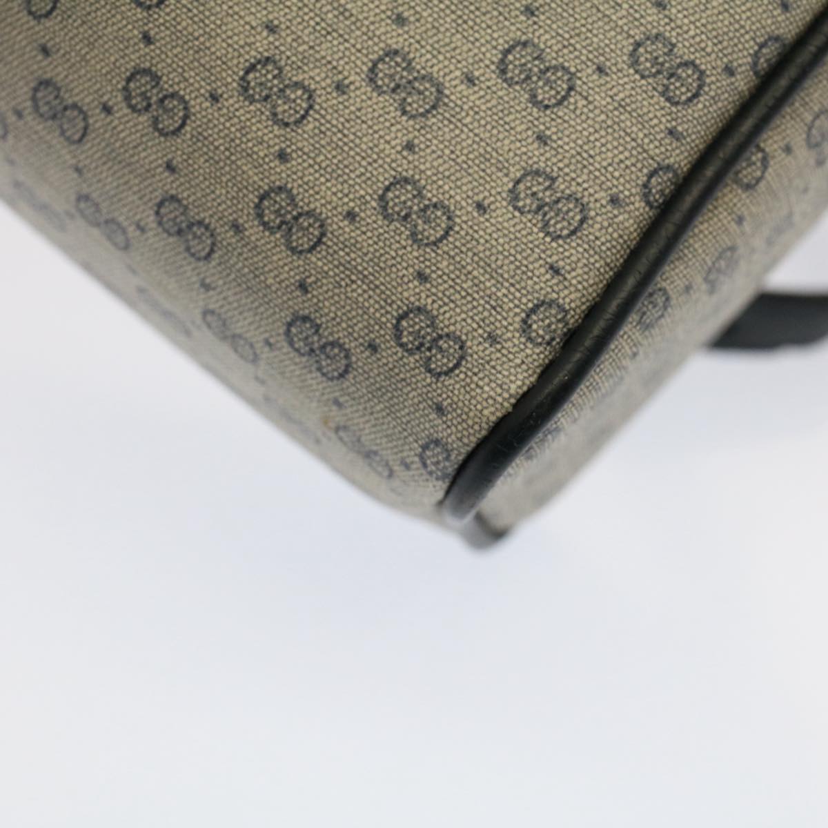 GUCCI Micro GG Canvas Shoulder Bag PVC Leather Navy th3981