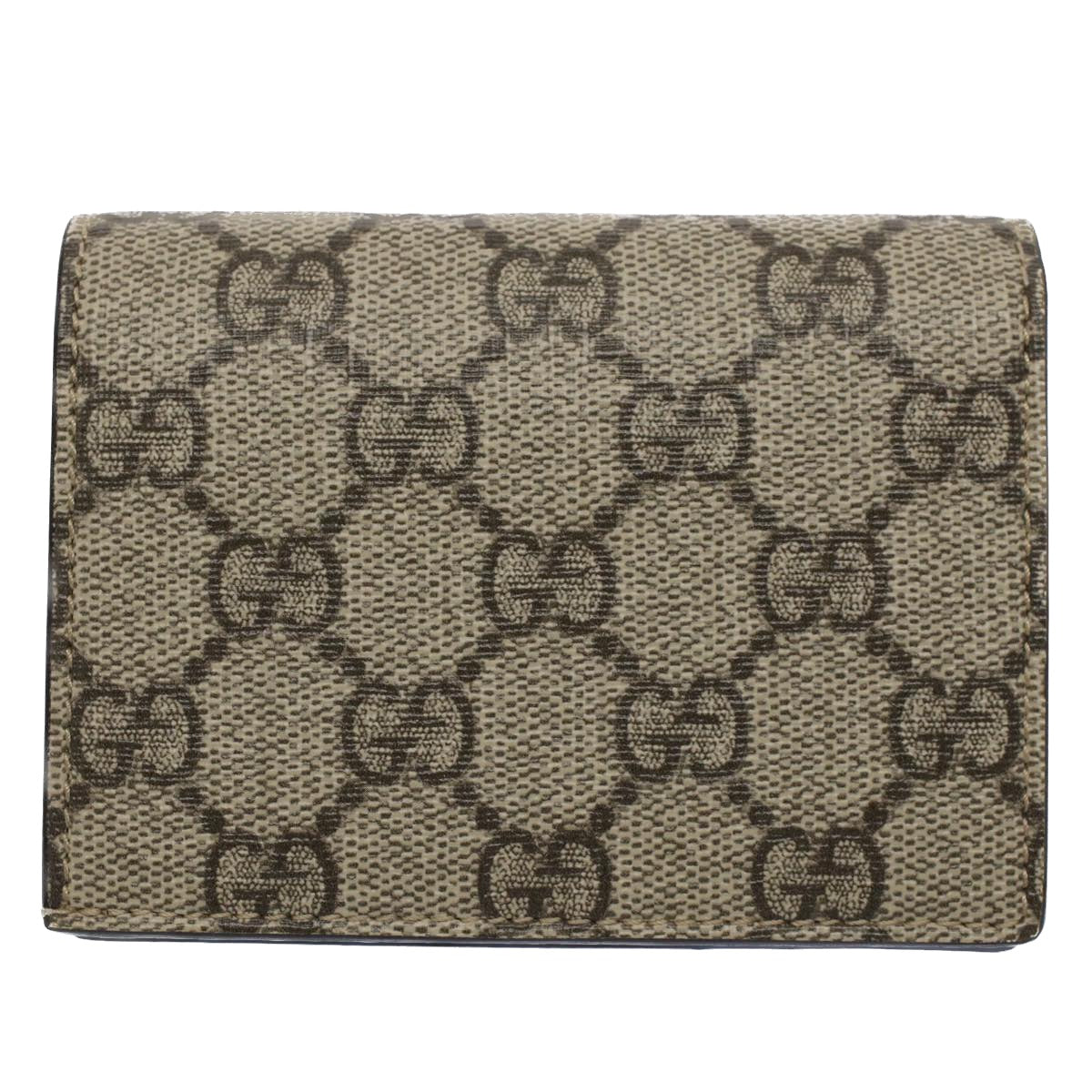 GUCCI GG Canvas Cherry Wallet PVC Leather Beige 476050 th3983