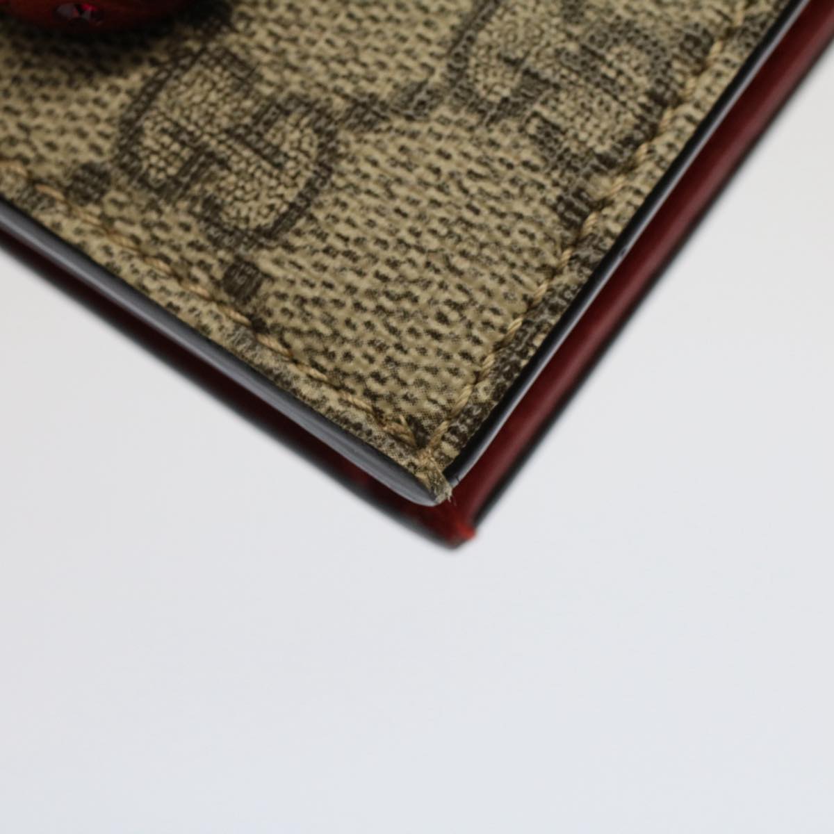 GUCCI GG Canvas Cherry Wallet PVC Leather Beige 476050 th3983