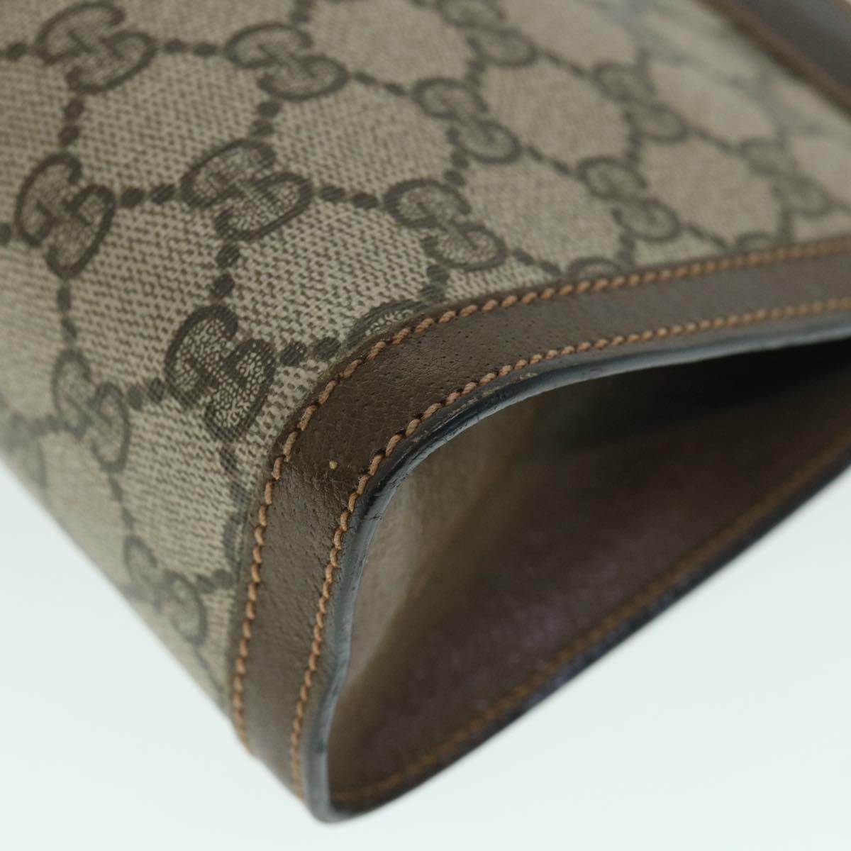 GUCCI GG Canvas Web Sherry Line Clutch Bag Beige Red Green 89 01 001 th3990