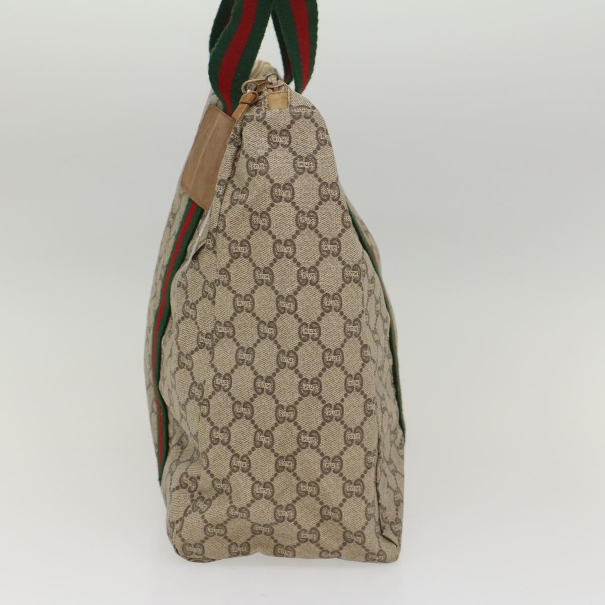 GUCCI GG Plus Canvas Web Sherry Line Hand Bag Beige Red Green th3991