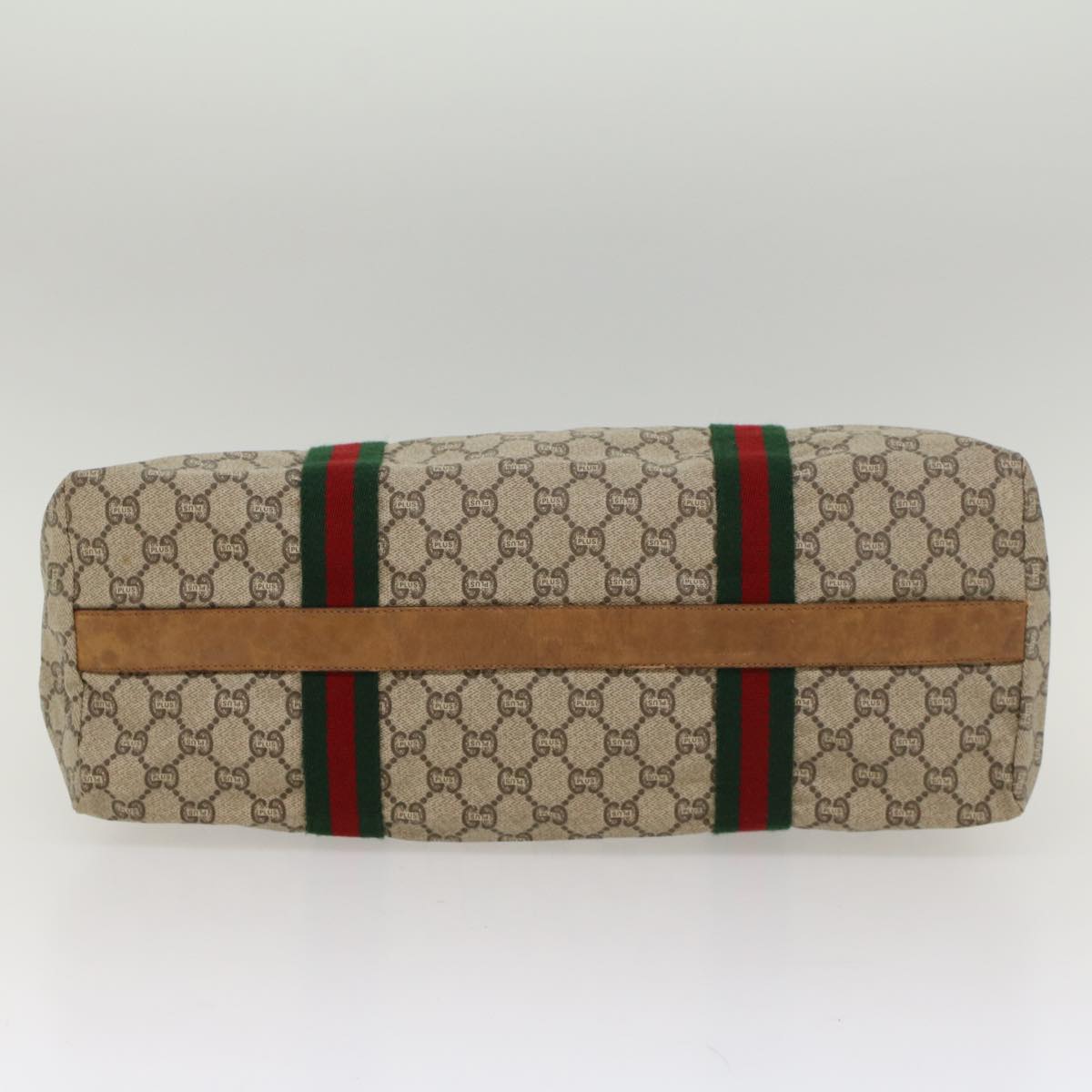 GUCCI GG Plus Canvas Web Sherry Line Hand Bag Beige Red Green th3991