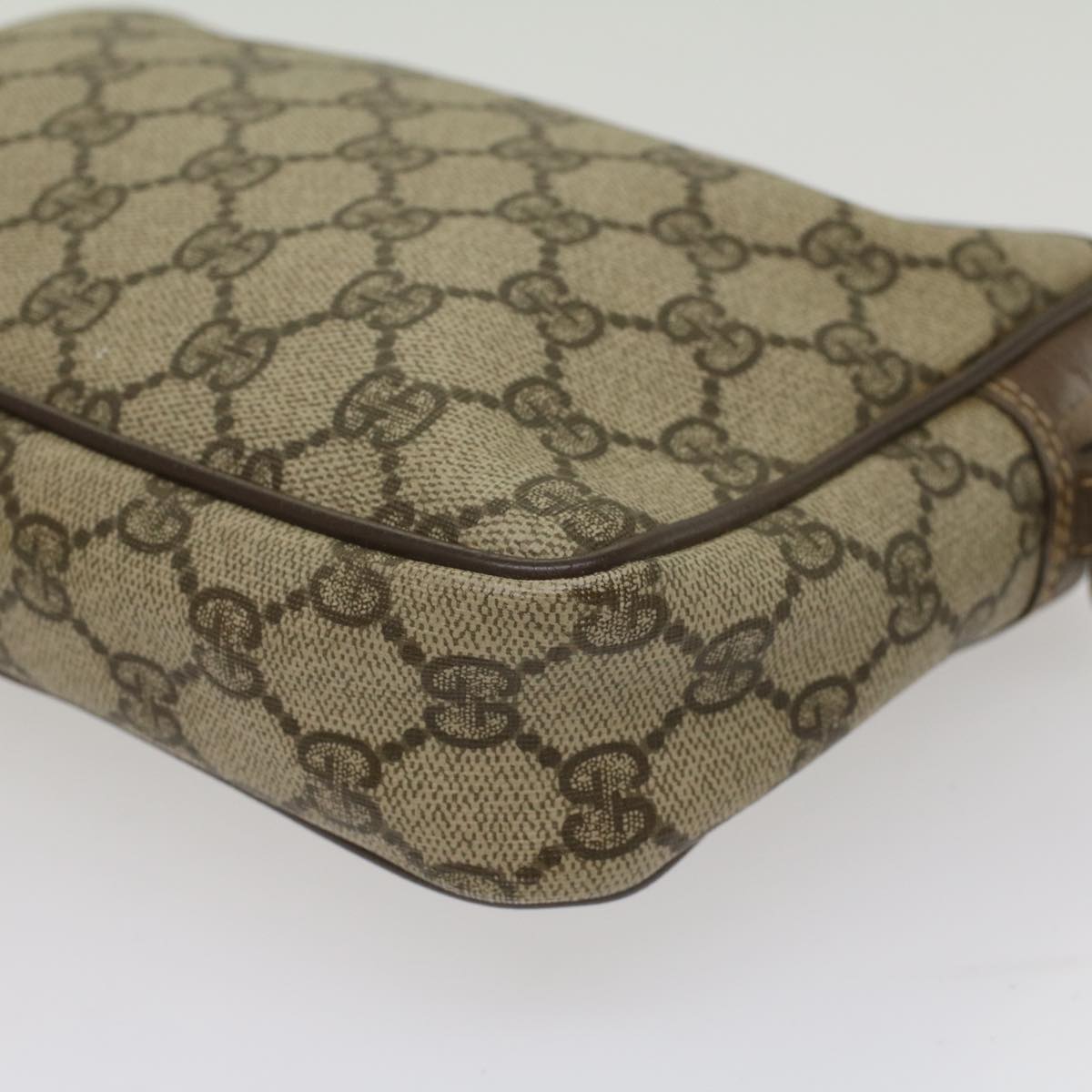 GUCCI GG Canvas Clutch Bag PVC Leather Beige 018 123 6021 th3993