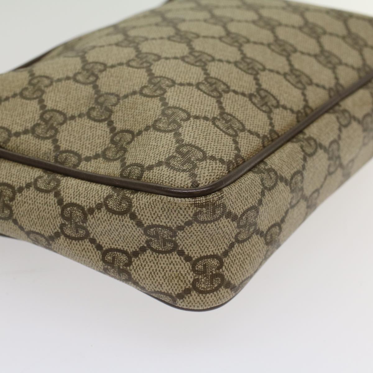 GUCCI GG Canvas Clutch Bag PVC Leather Beige 018 123 6021 th3993