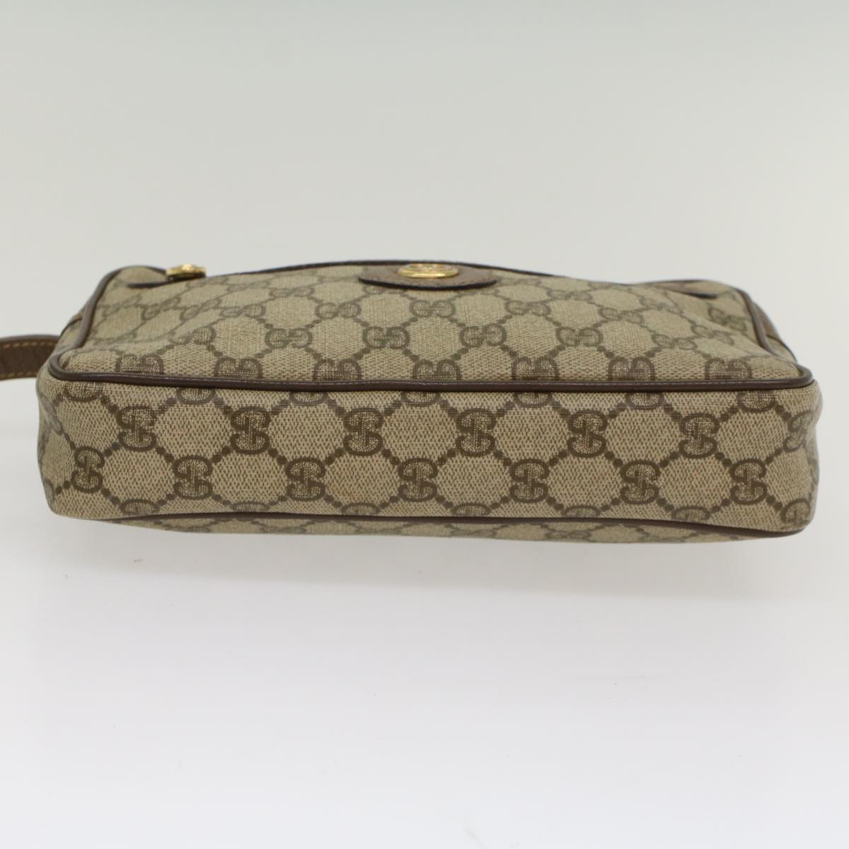 GUCCI GG Canvas Clutch Bag PVC Leather Beige 018 123 6021 th3993