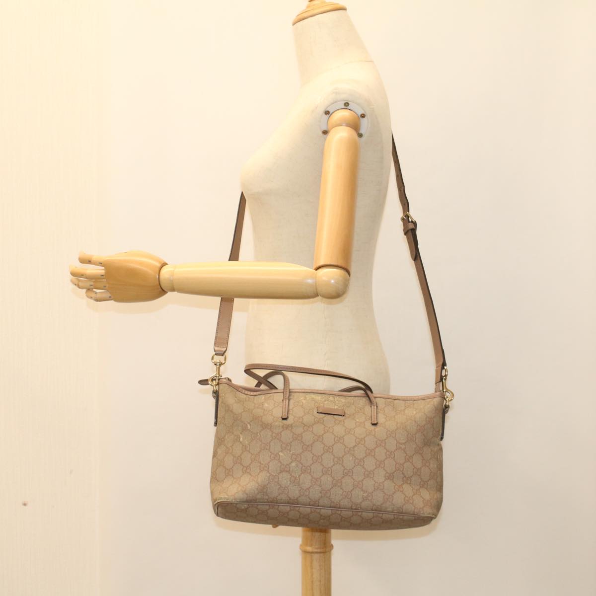 GUCCI GG Canvas Tote Bag 2way Pink 353439 th3999