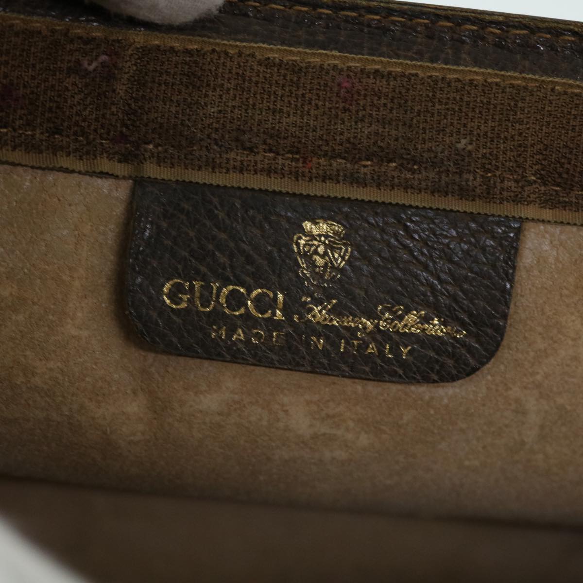 GUCCI GG Canvas Web Sherry Line Clutch Bag PVC Leather Beige Red th4012