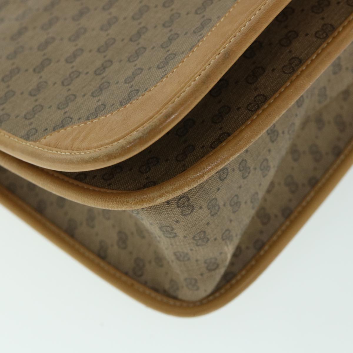 GUCCI Micro GG Canvas Web Sherry Line Shoulder Bag Beige th4016