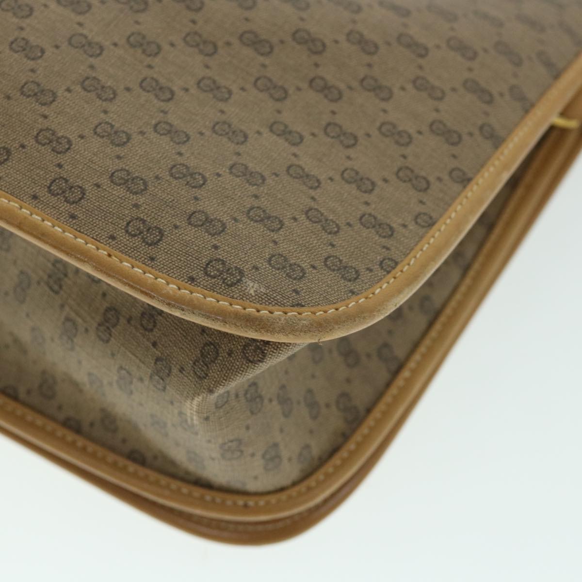 GUCCI Micro GG Canvas Web Sherry Line Shoulder Bag Beige th4016