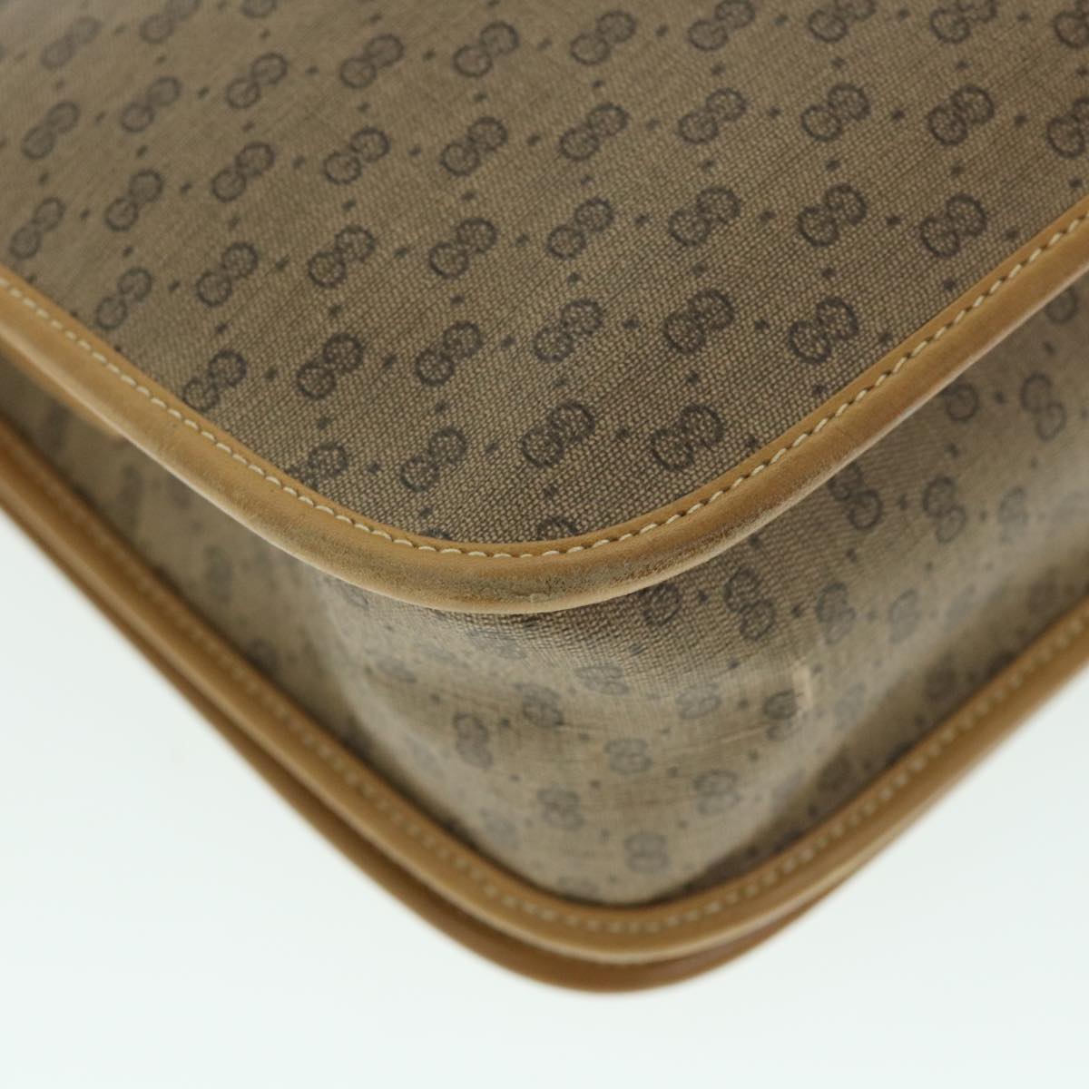 GUCCI Micro GG Canvas Web Sherry Line Shoulder Bag Beige th4016