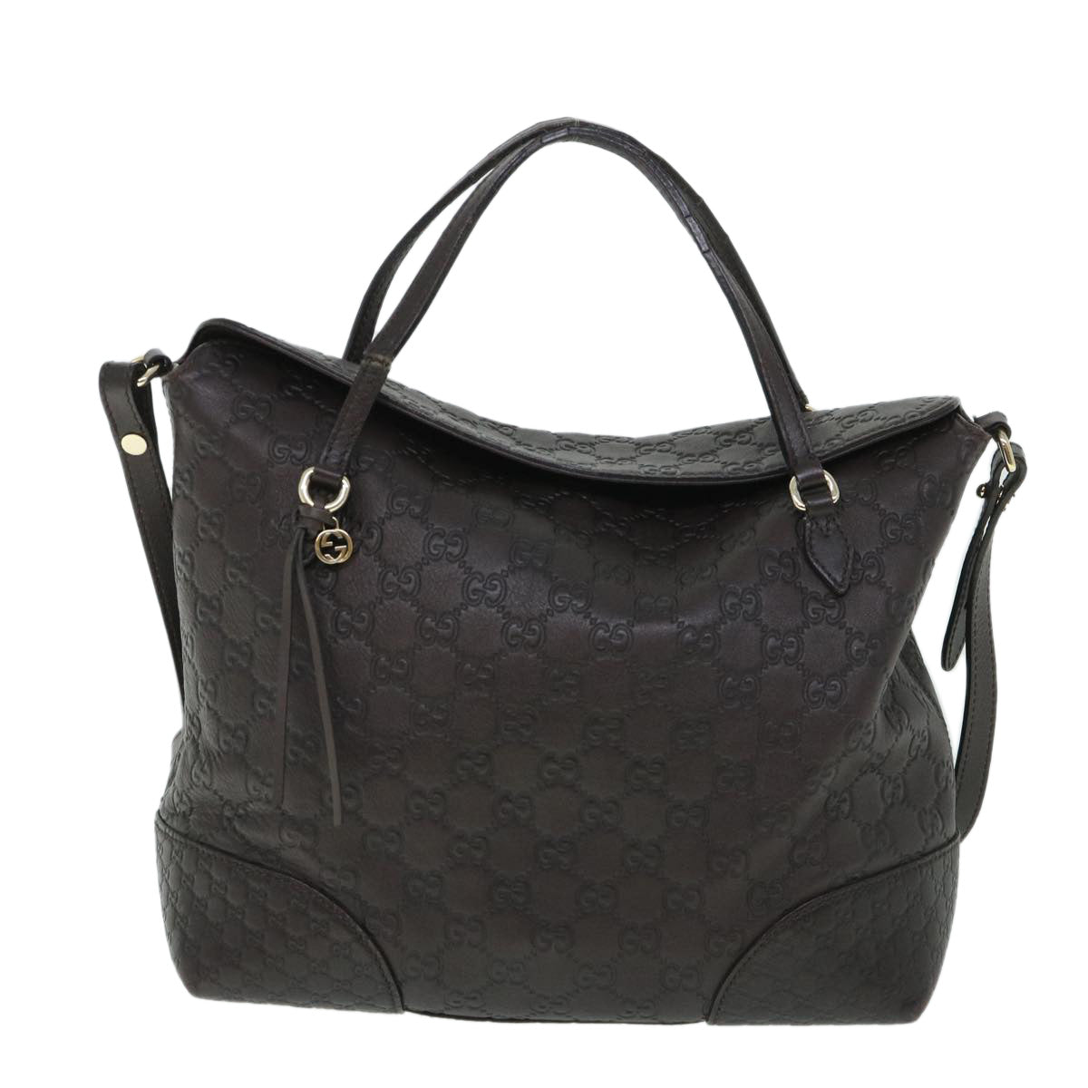 GUCCI GG Canvas Guccissima Shoulder Bag 2way Brown 353120 th4019