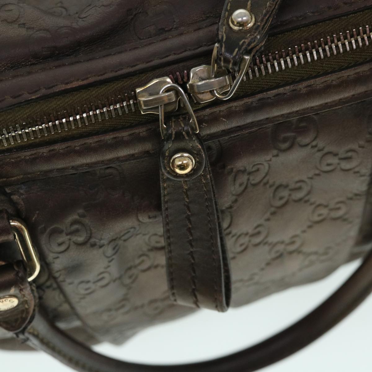 GUCCI GG Canvas Guccissima Hand Bag 2way Brown 247902 th4024