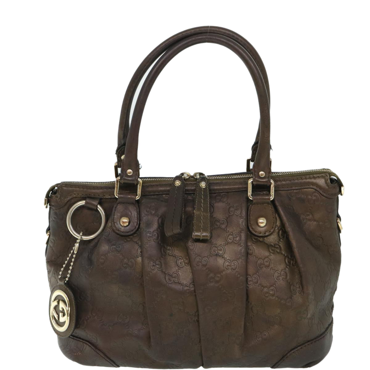 GUCCI GG Canvas Guccissima Hand Bag 2way Brown 247902 th4024