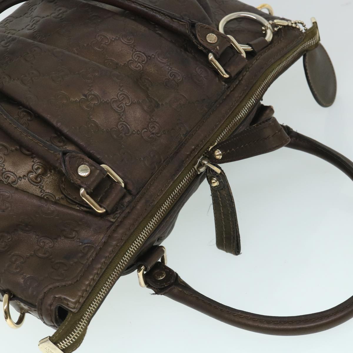 GUCCI GG Canvas Guccissima Hand Bag 2way Brown 247902 th4024