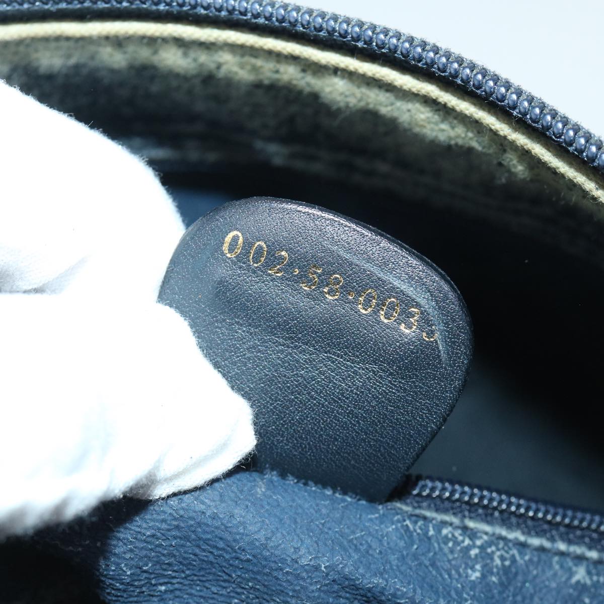 GUCCI Micro GG Canvas Boston Bag PVC Leather Gray Navy 002 58 0033 th4025