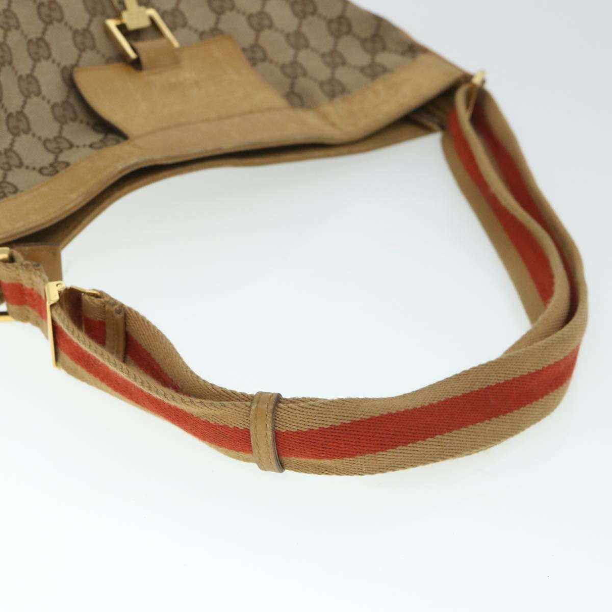 GUCCI GG Canvas Sherry Line Shoulder Bag Beige Red 001 4094 002113 th4031