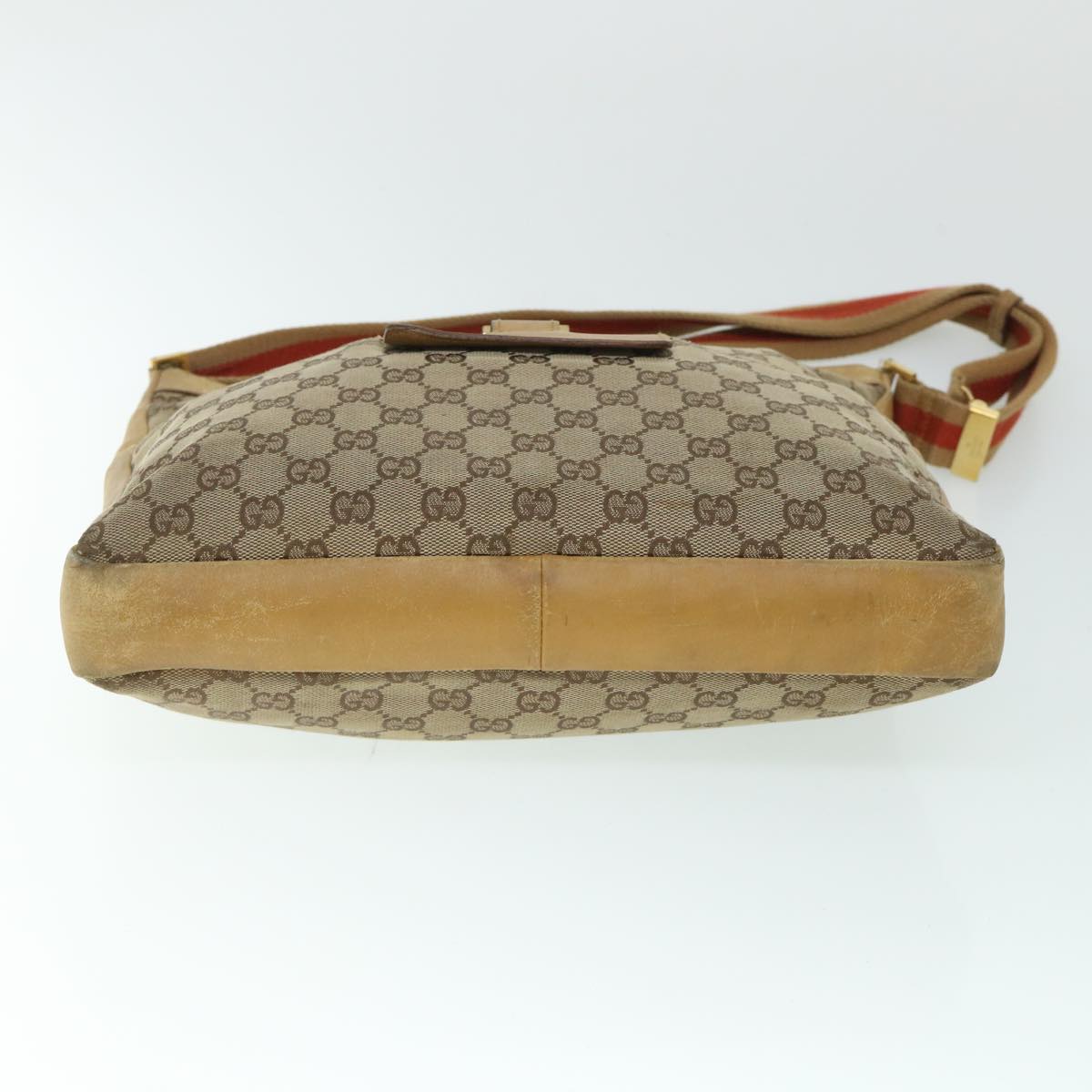 GUCCI GG Canvas Sherry Line Shoulder Bag Beige Red 001 4094 002113 th4031
