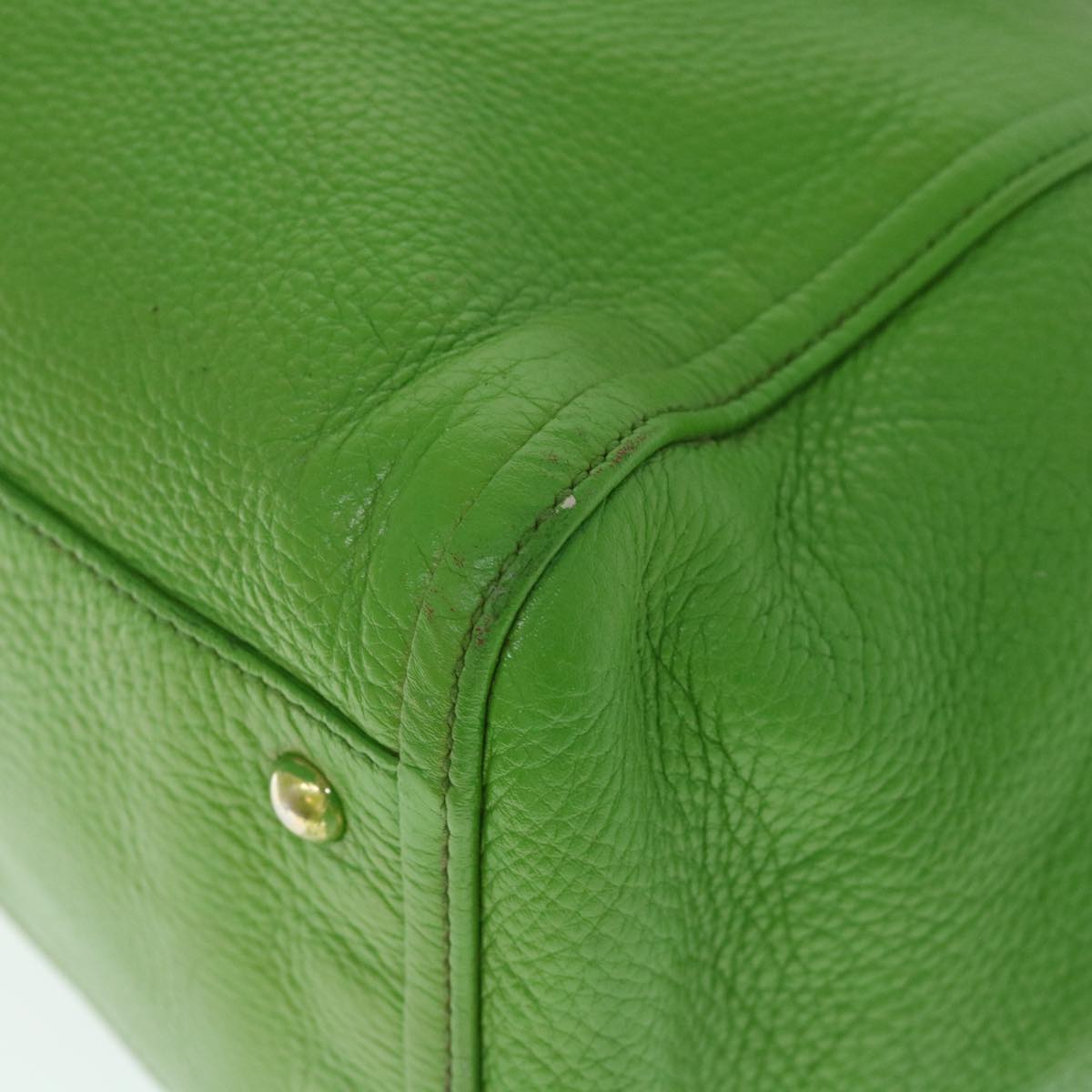 GUCCI Soho Shoulder Bag Leather Gray Green 282309 th4056