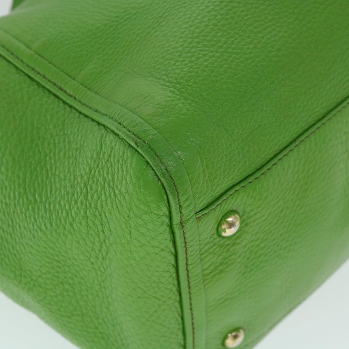GUCCI Soho Shoulder Bag Leather Gray Green 282309 th4056
