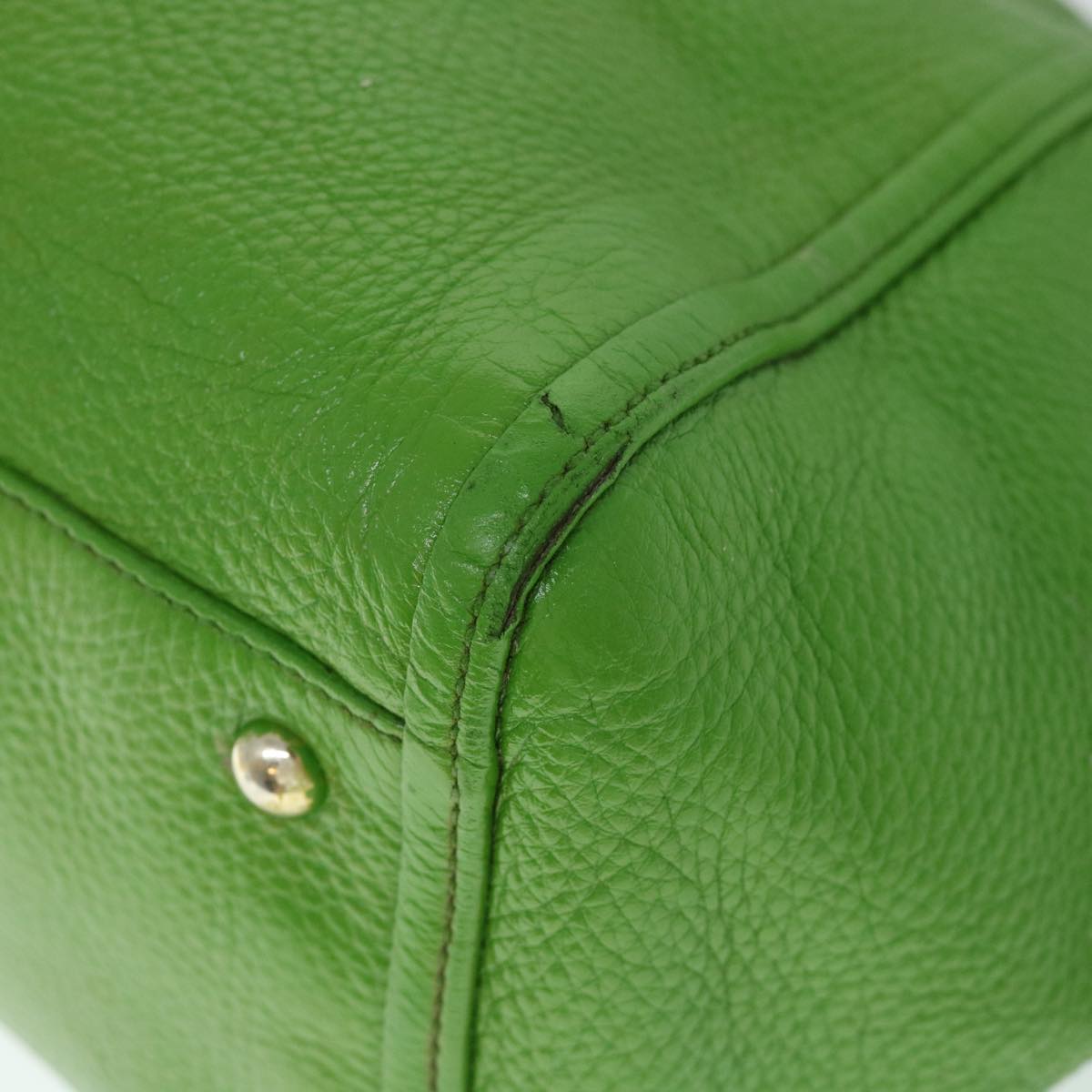 GUCCI Soho Shoulder Bag Leather Gray Green 282309 th4056