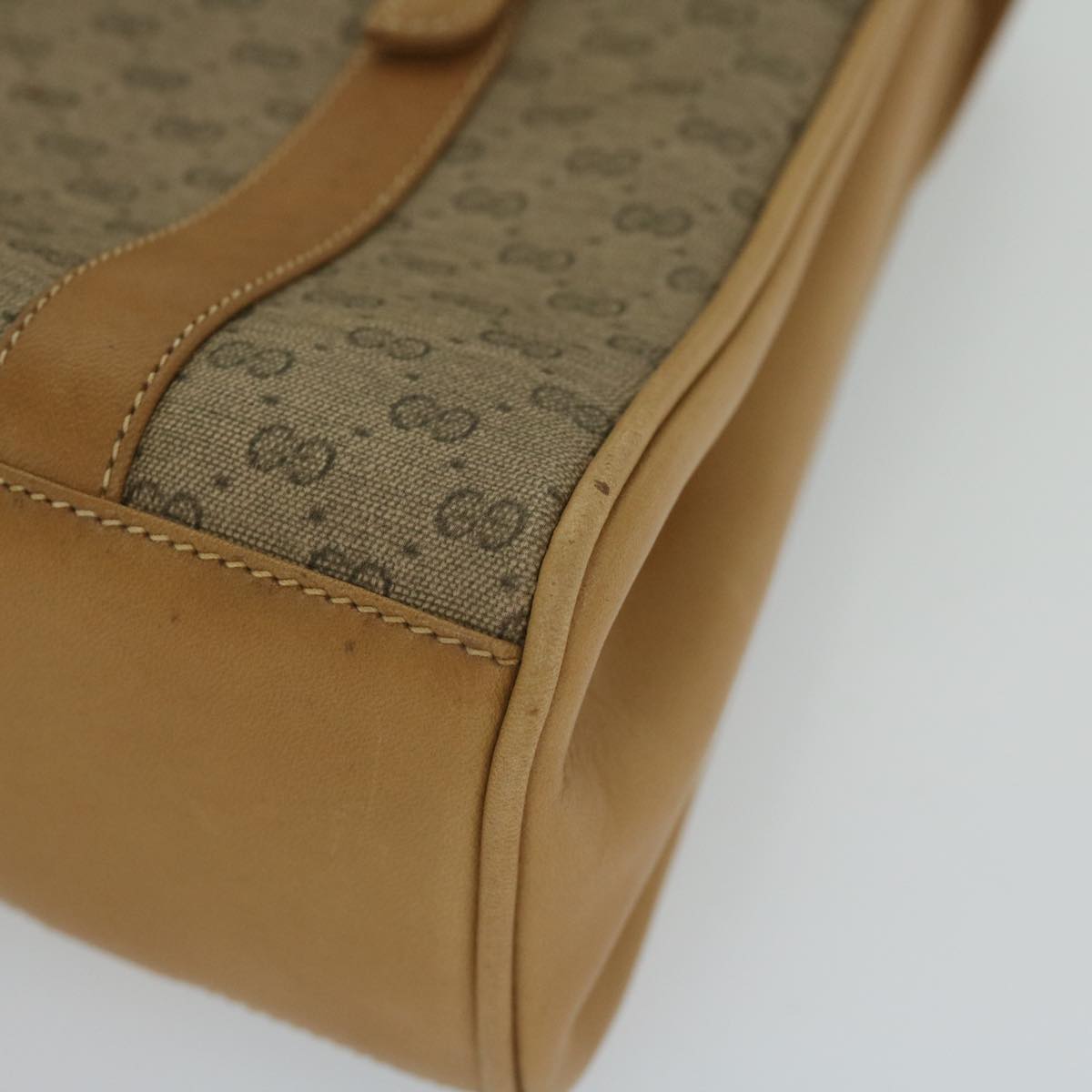 GUCCI Micro GG Supreme Hand Bag PVC Leather Beige 000 46 4857 th4354