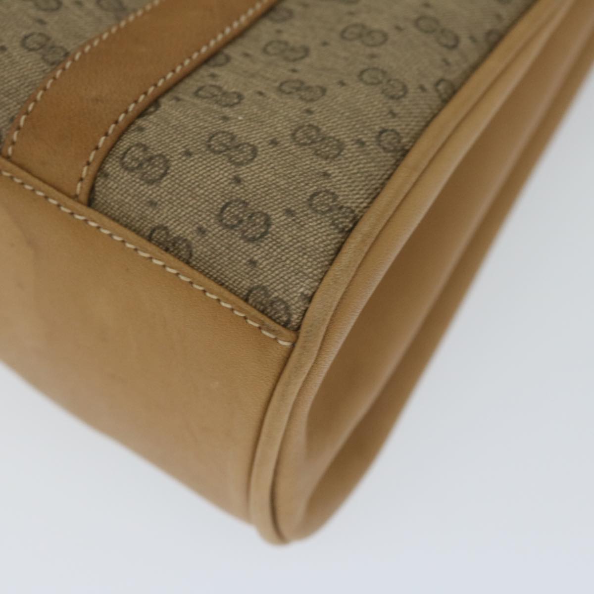 GUCCI Micro GG Supreme Hand Bag PVC Leather Beige 000 46 4857 th4354