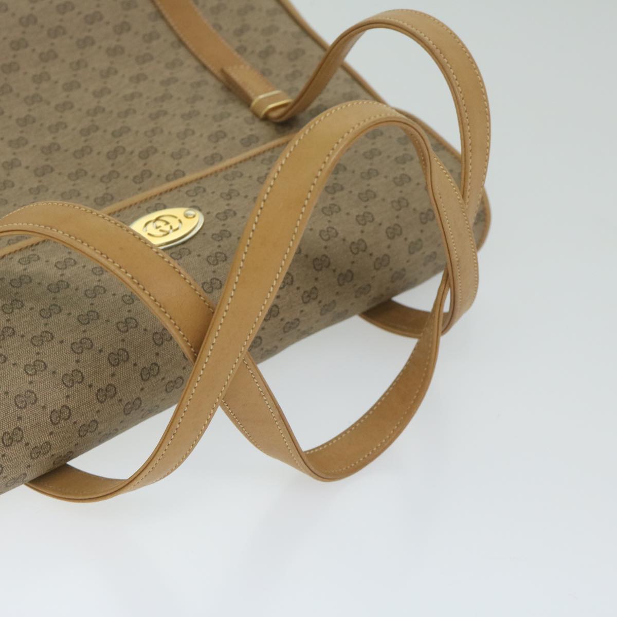 GUCCI Micro GG Supreme Hand Bag PVC Leather Beige 000 46 4857 th4354