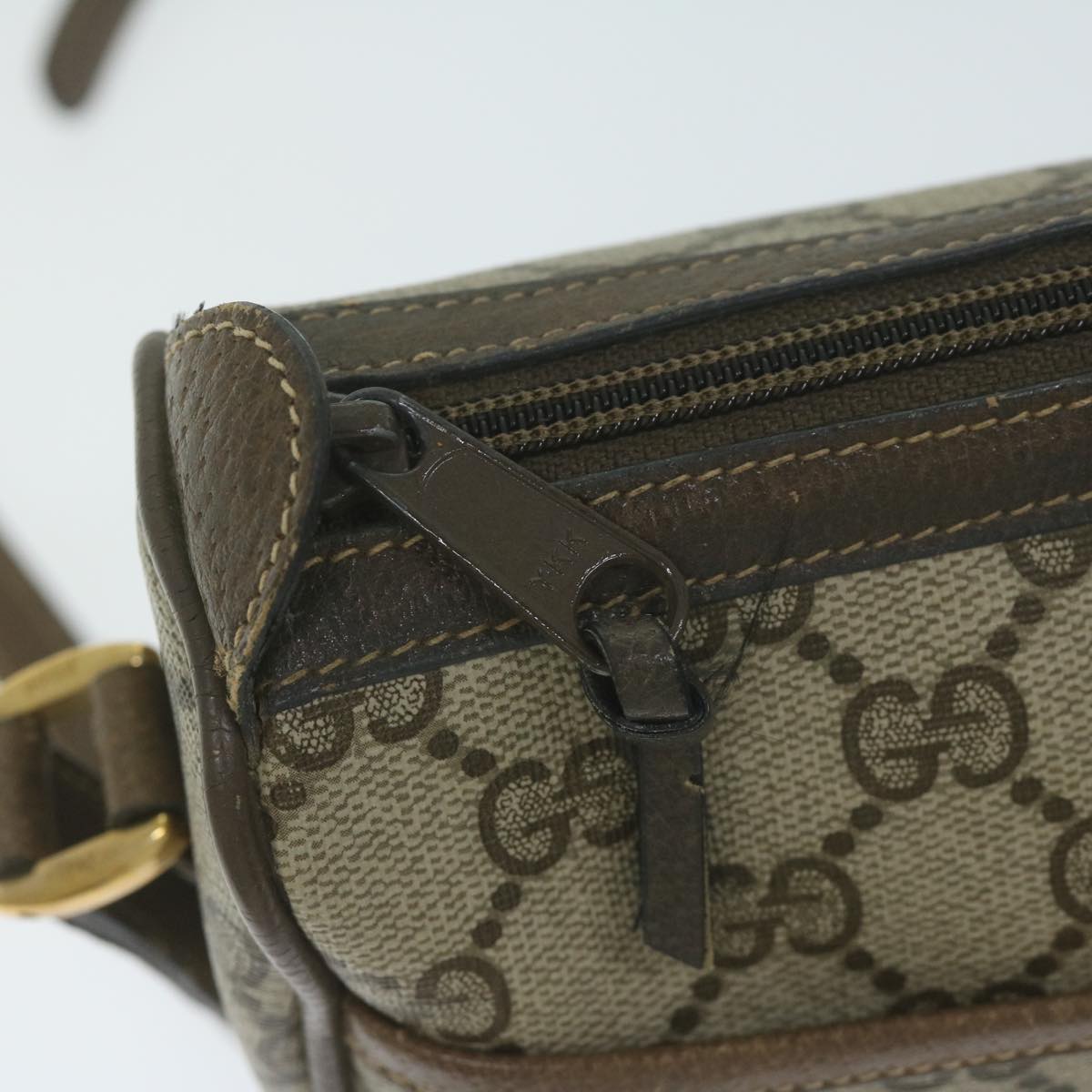 GUCCI GG Supreme Web Sherry Line Shoulder Bag Beige Red 14 02 032 th4355