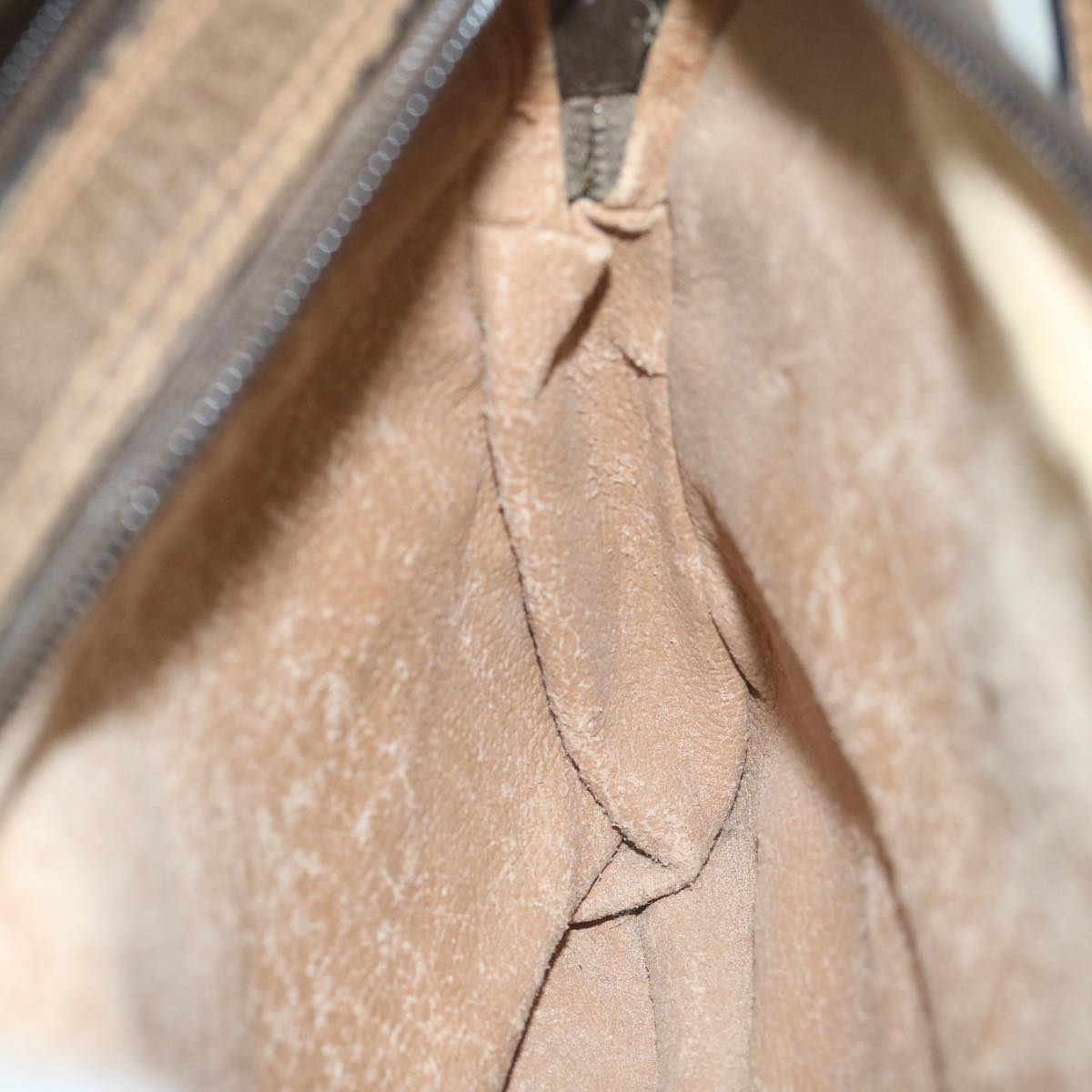 GUCCI GG Plus Supreme Shoulder Bag PVC Leather Beige th4356