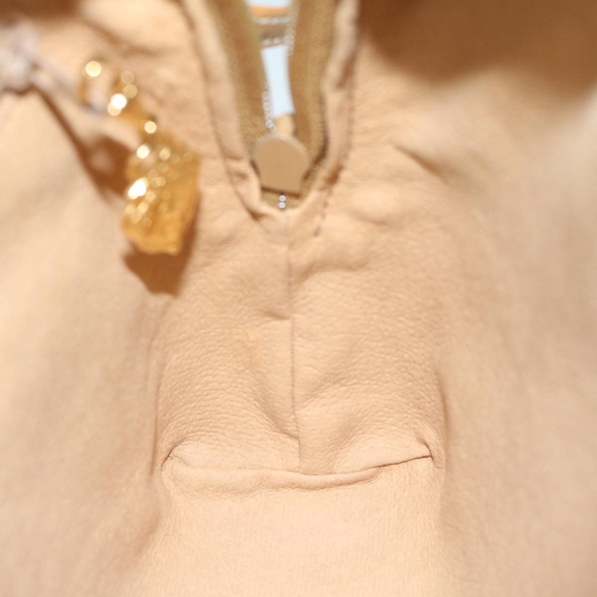 GUCCI Micro GG Supreme Shoulder Bag PVC Leather Beige th4357