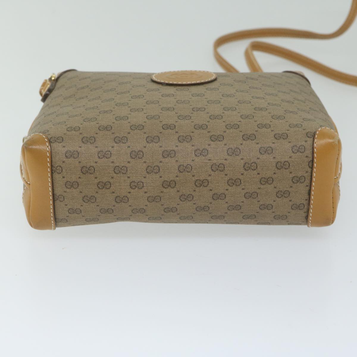 GUCCI Micro GG Supreme Shoulder Bag PVC Leather Beige th4357