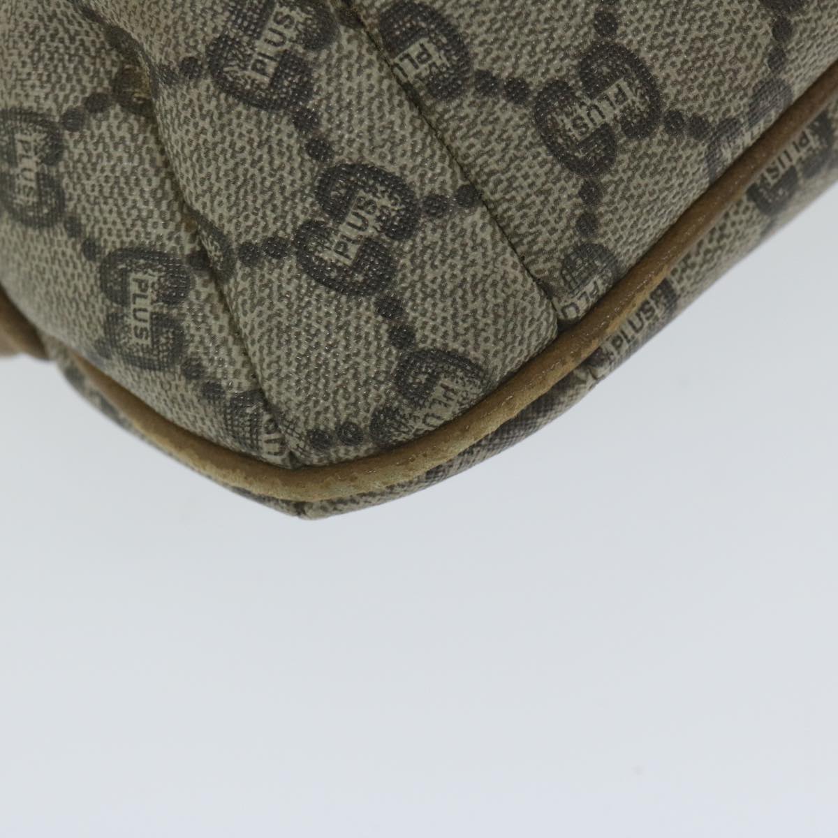 GUCCI GG Plus Supreme Shoulder Bag PVC Leather Beige th4389
