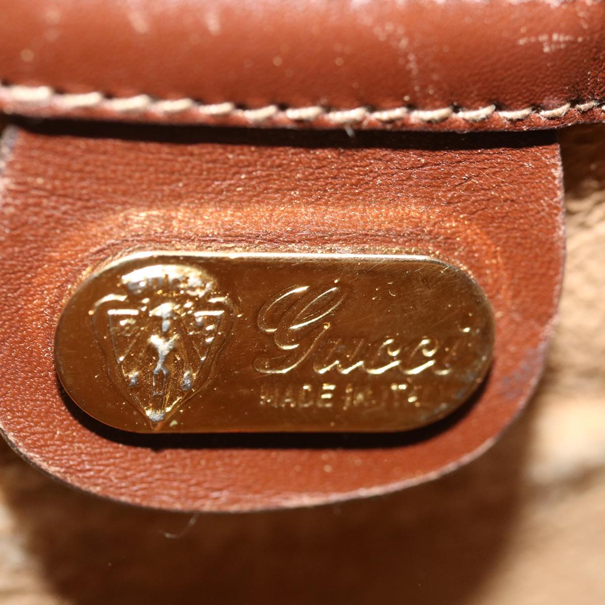 GUCCI Micro GG Supreme Shoulder Bag PVC Beige th4821