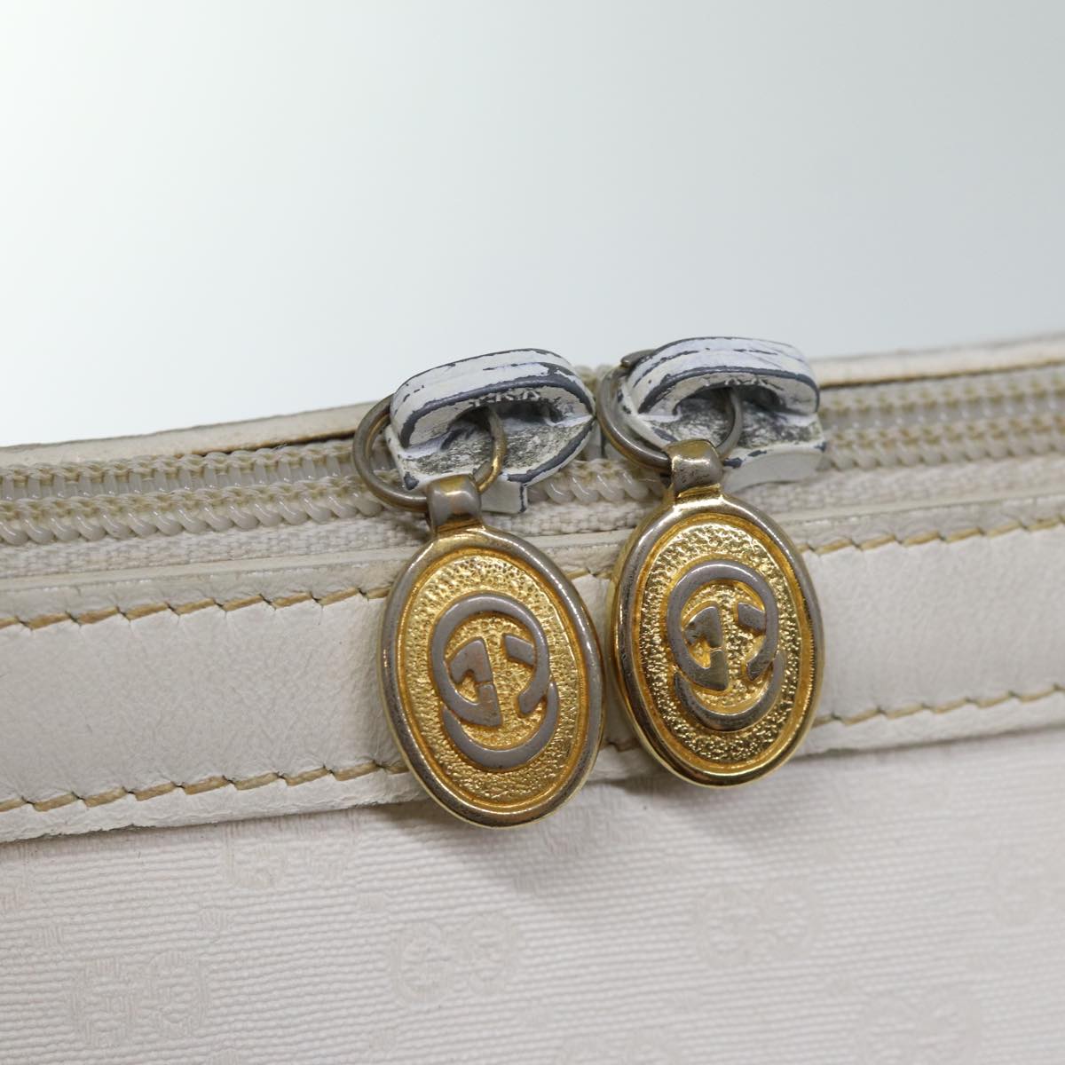 GUCCI Micro GG Canvas Hand Bag PVC 2way White 002 123 0167 th4828