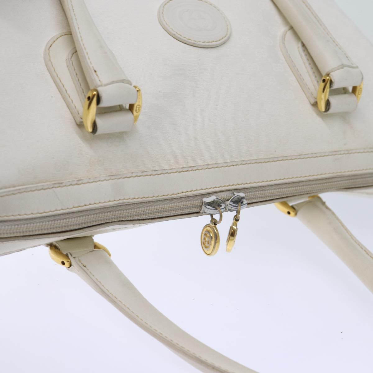 GUCCI Micro GG Canvas Hand Bag PVC 2way White 002 123 0167 th4828
