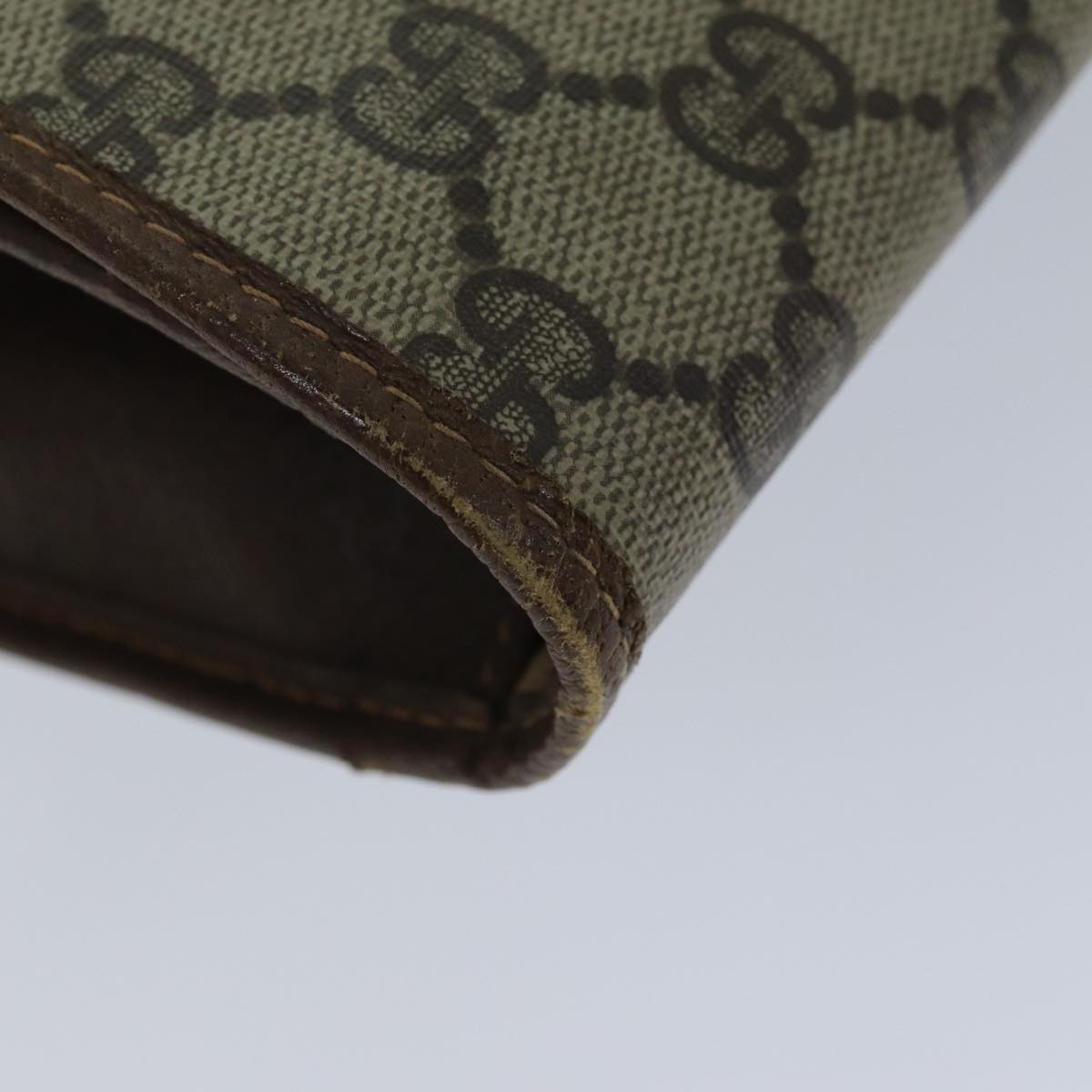GUCCI GG Supreme Web Sherry Line Clutch Bag PVC Beige Red 156 01 030 th4947