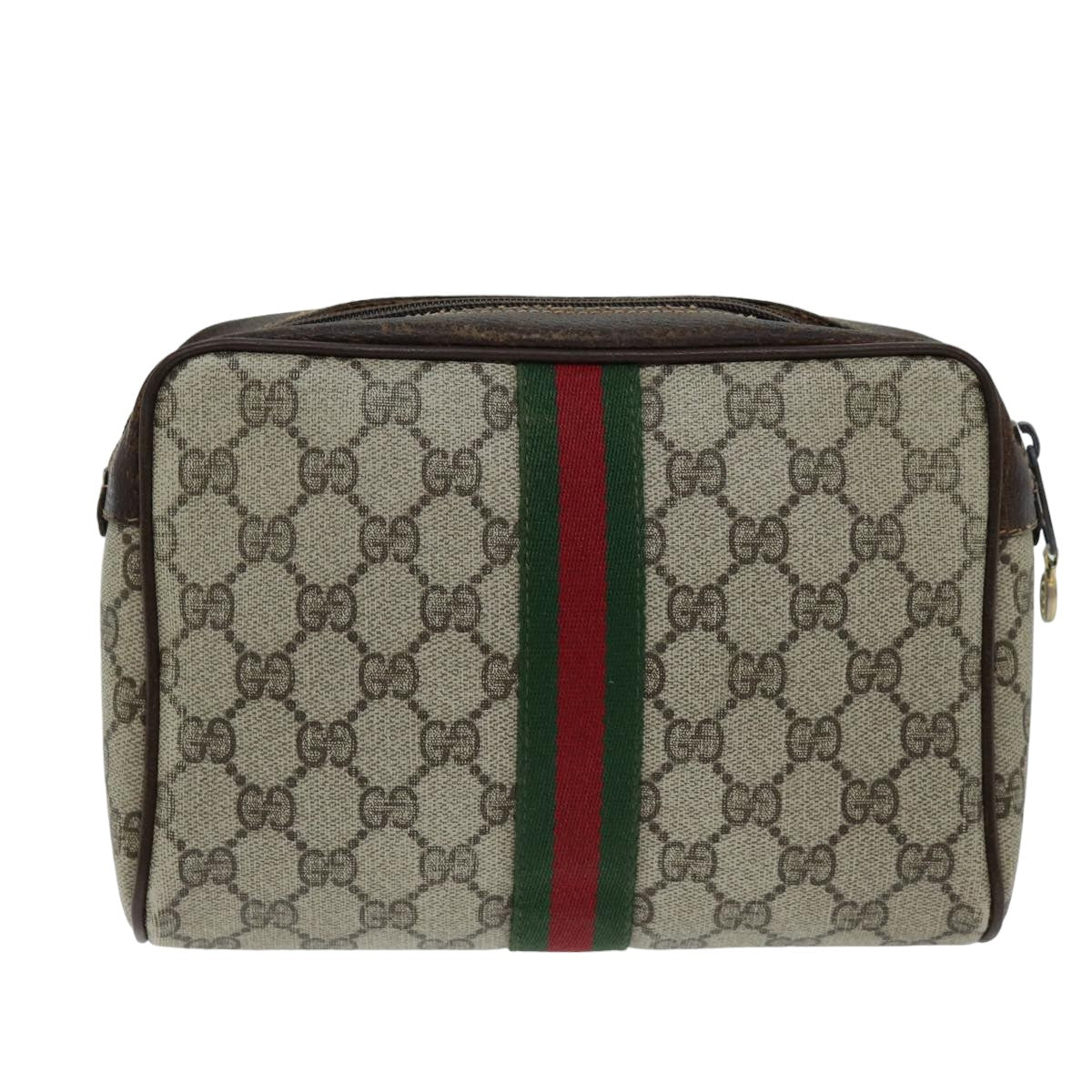 GUCCI GG Supreme Web Sherry Line Clutch Bag Beige Red 63 014 3553 th4948