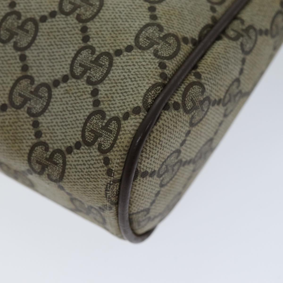 GUCCI GG Supreme Web Sherry Line Clutch Bag PVC Beige Red 156 01 012 th4949