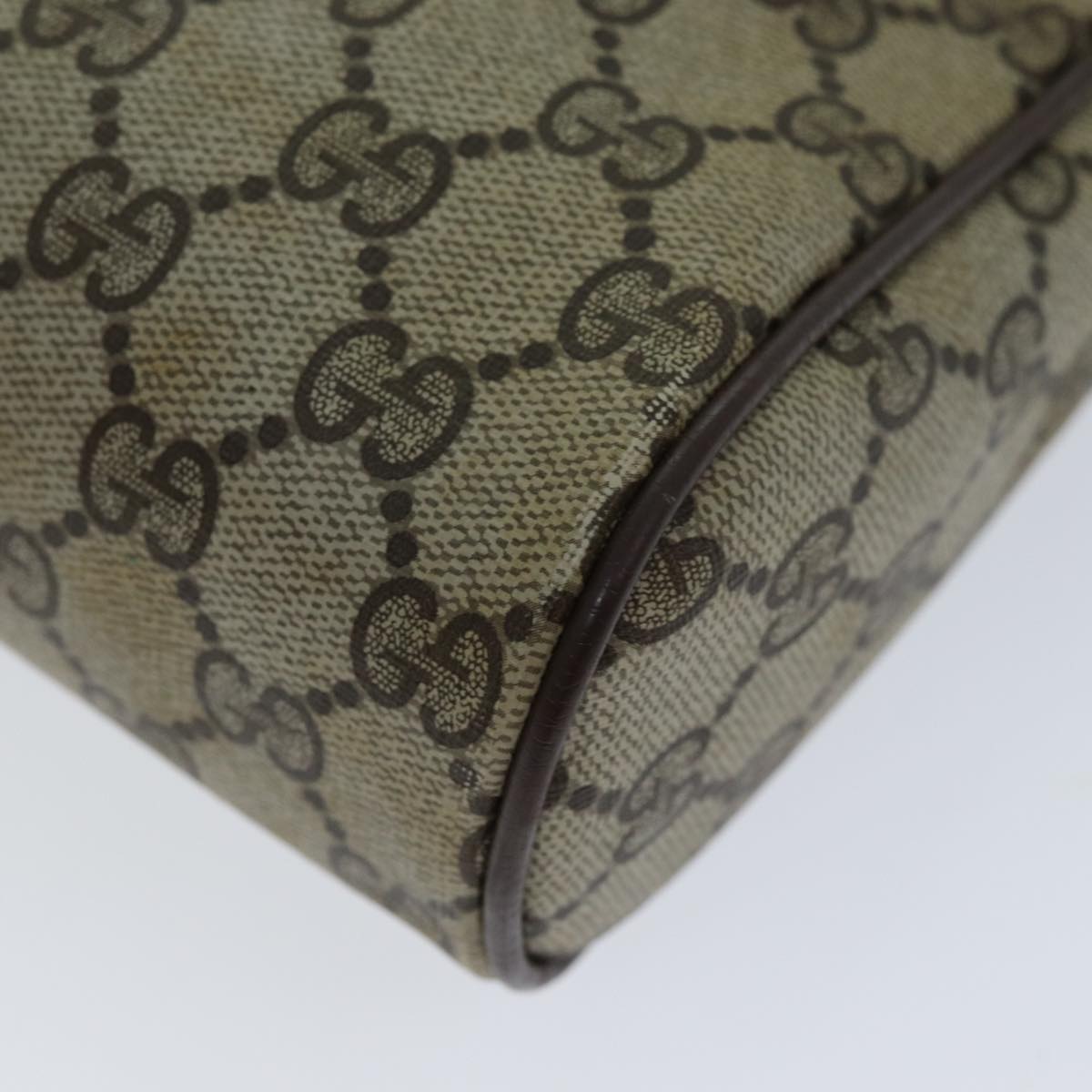 GUCCI GG Supreme Web Sherry Line Clutch Bag PVC Beige Red 156 01 012 th4949