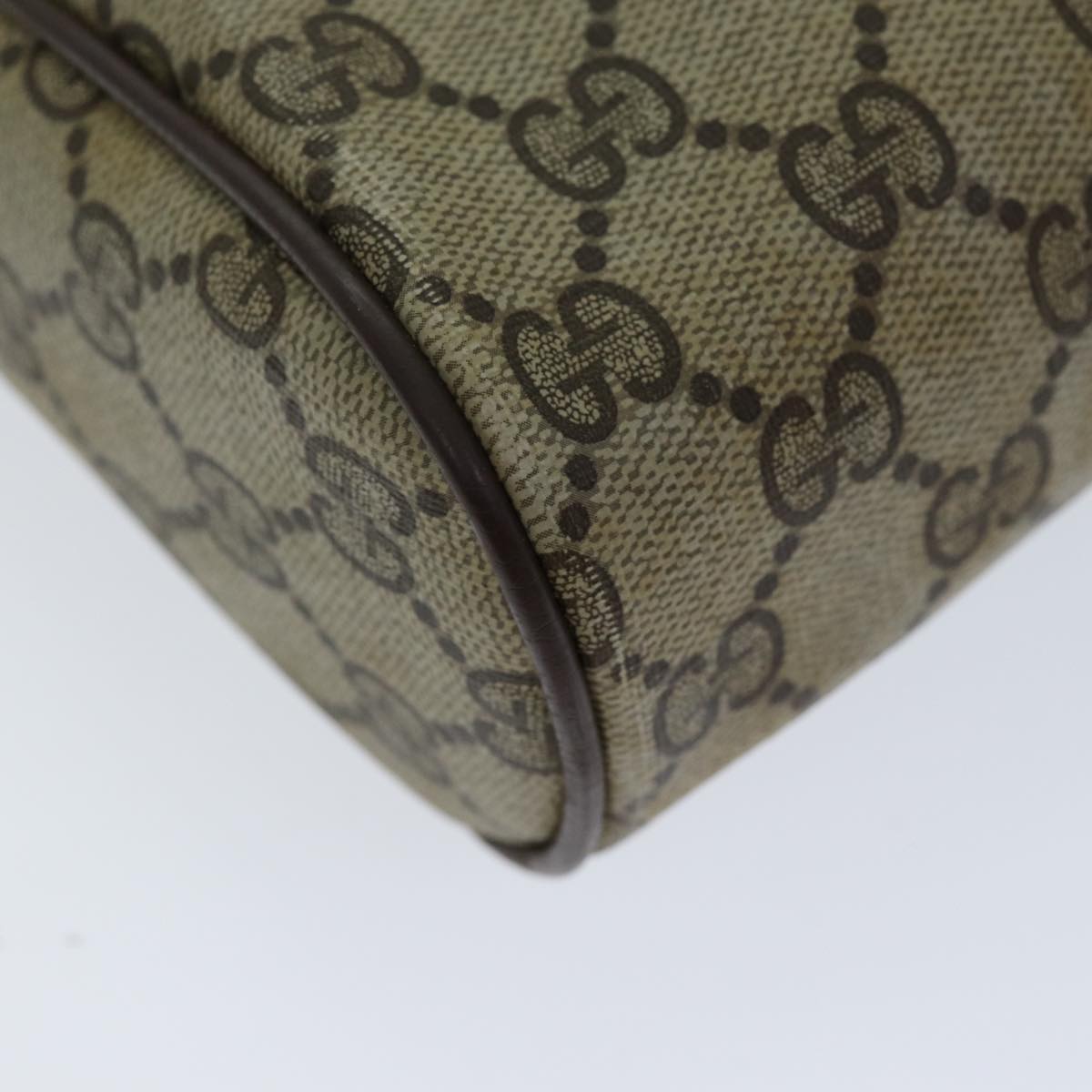 GUCCI GG Supreme Web Sherry Line Clutch Bag PVC Beige Red 156 01 012 th4949