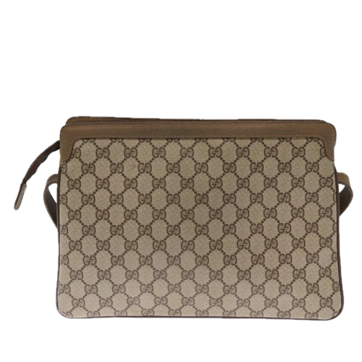 GUCCI GG Supreme Shoulder Bag PVC Leather Beige 41 02 090 th4950