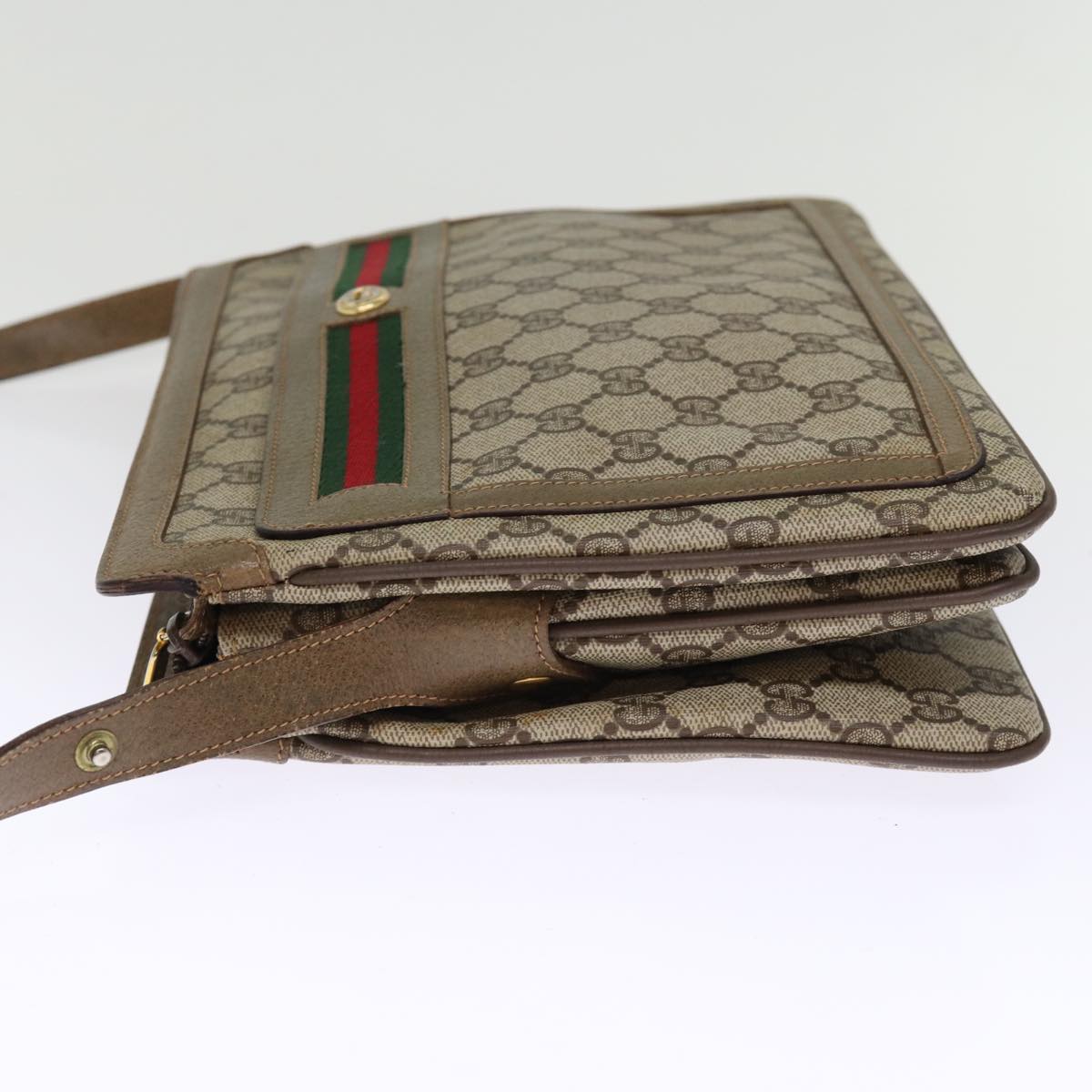 GUCCI GG Supreme Shoulder Bag PVC Leather Beige 41 02 090 th4950