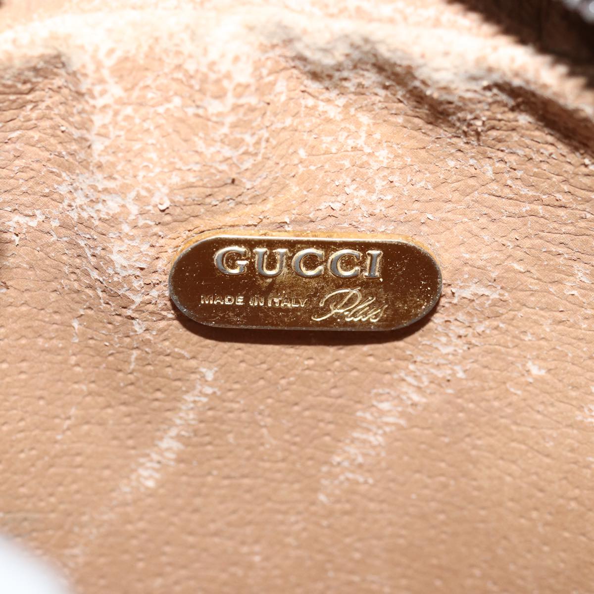 GUCCI GG Plus Supreme Shoulder Bag PVC Leather Beige th4957