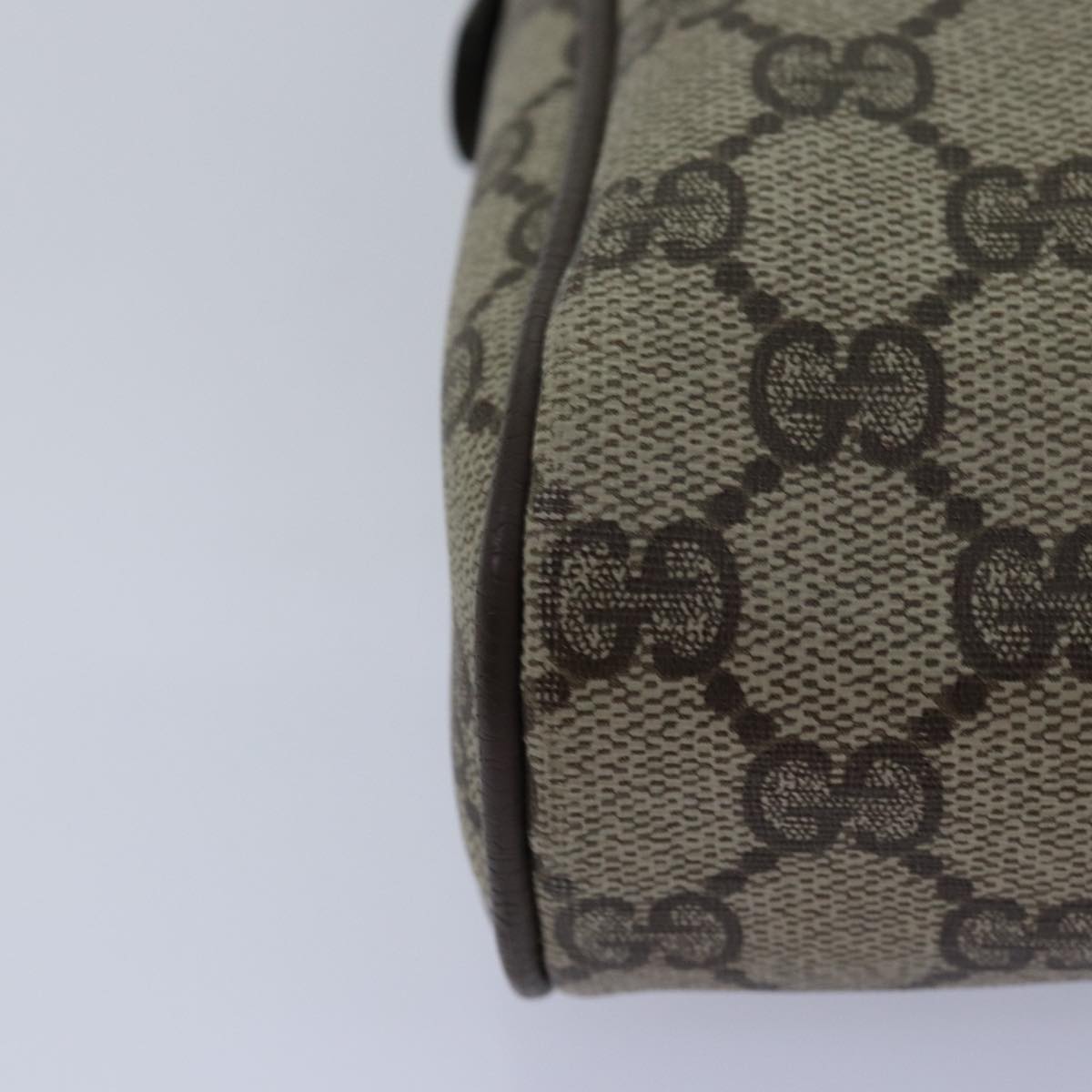 GUCCI GG Supreme Web Sherry Line Clutch Bag PVC Beige Red 75 01 012 th4959