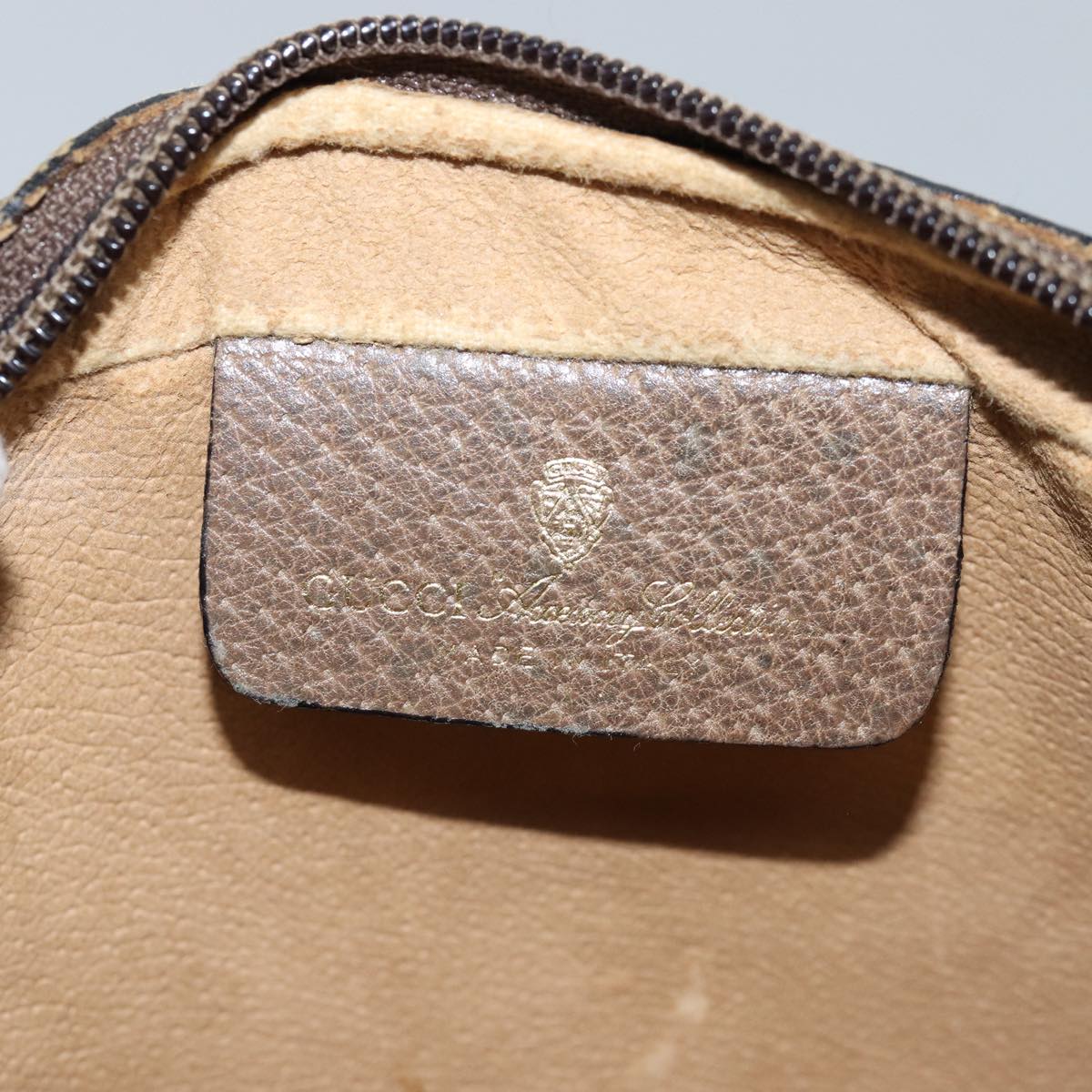 GUCCI GG Supreme Web Sherry Line Clutch Bag PVC Beige Red 75 01 012 th4959