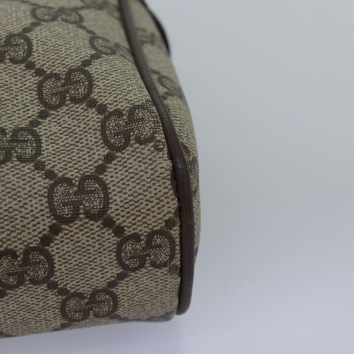 GUCCI GG Supreme Web Sherry Line Clutch Bag PVC Beige Red 75 01 012 th4959