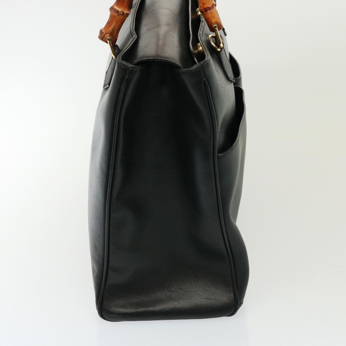 GUCCI Bamboo Hand Bag Leather 2way Black 002 2855 0322 0 th5023
