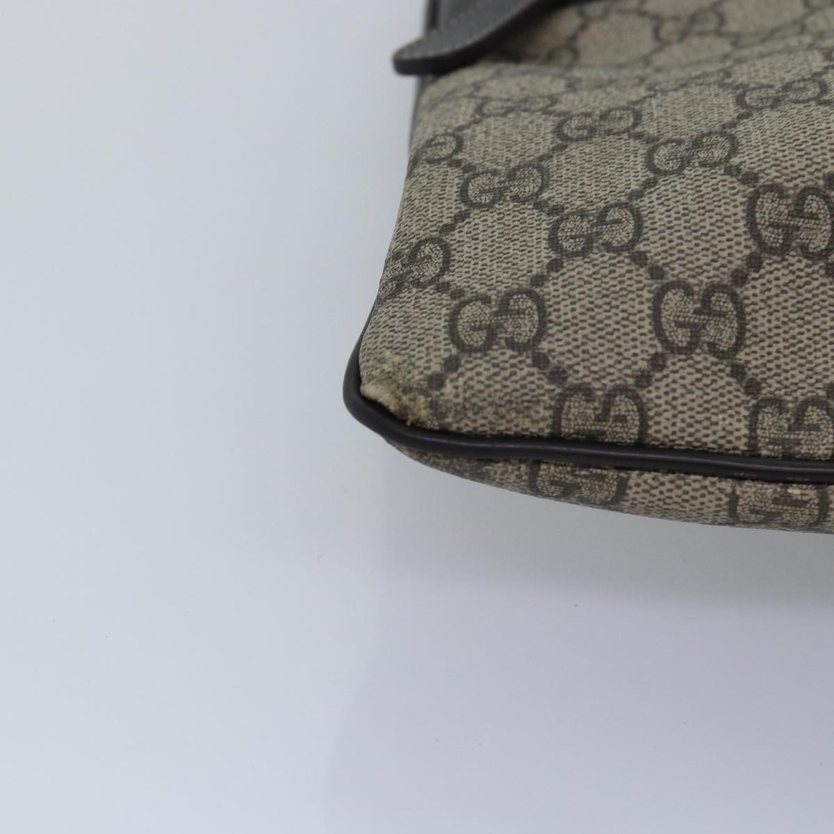 GUCCI GG Supreme Shoulder Bag PVC Leather Beige 295257 th5026